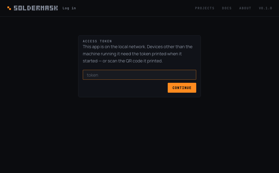 The login page other devices see